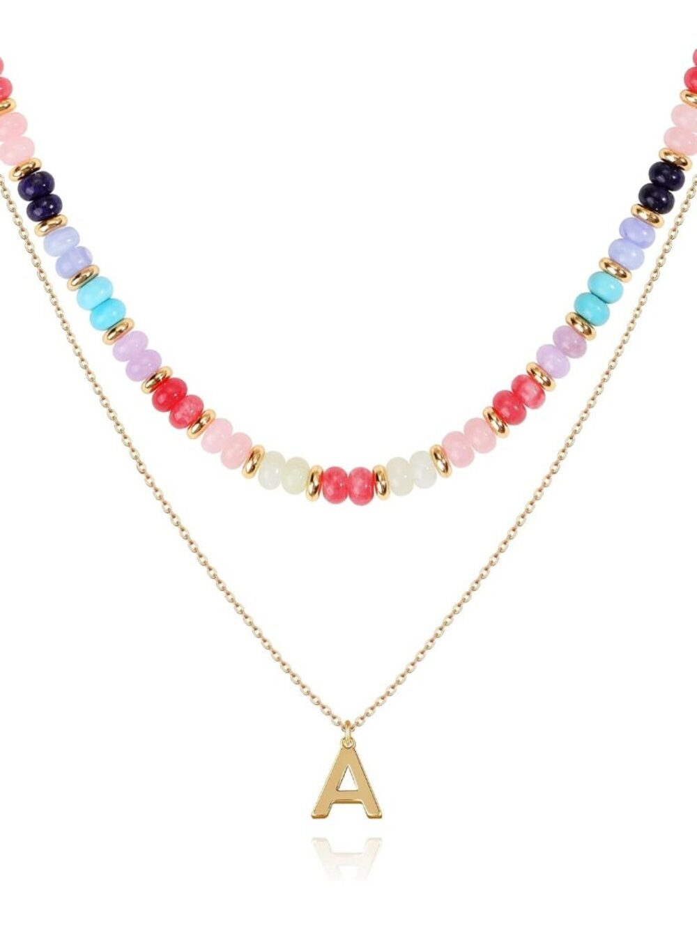 Chic Layered Initial Necklaces for Women - 14K Gold Plated, Personalized Jewelry